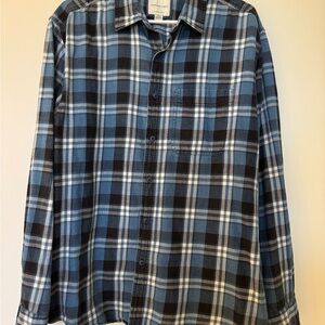 American Eagle Blue Plaid Men's Flannel Shirt